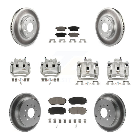 Front Rear Brake Caliper Coat Rotor Ceramic Pad Kit (10Pc) For 2007-2009 Lincoln MKX FWD KCG-100917C