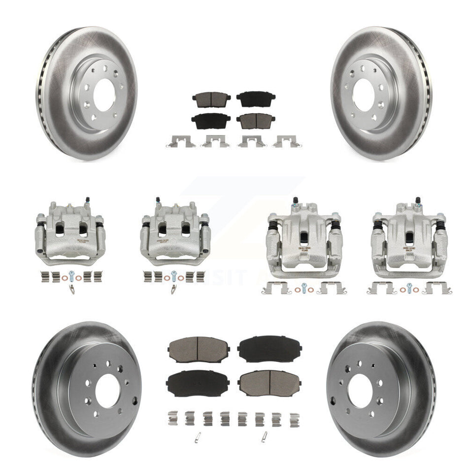 Front Rear Brake Caliper Coat Rotor Ceramic Pad Kit (10Pc) For 2007-2009 Lincoln MKX FWD KCG-100917C