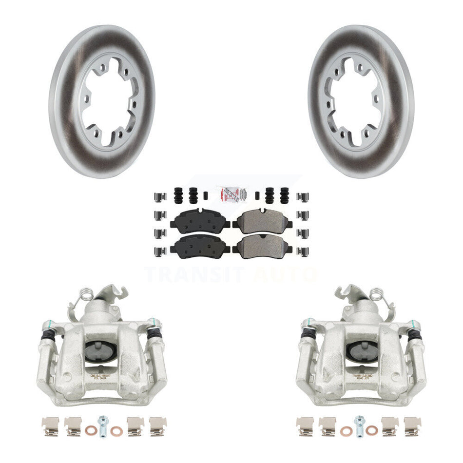 Rear Disc Brake Caliper Coated Rotors And Semi-Metallic Pads Kit For Ford Transit-350 HD KCG-100917N