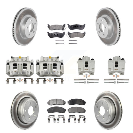 Front Rear Brake Caliper Coat Rotor And Semi-Metallic Pad Kit (10Pc) For Ford Ranger 4WD KCG-100917P
