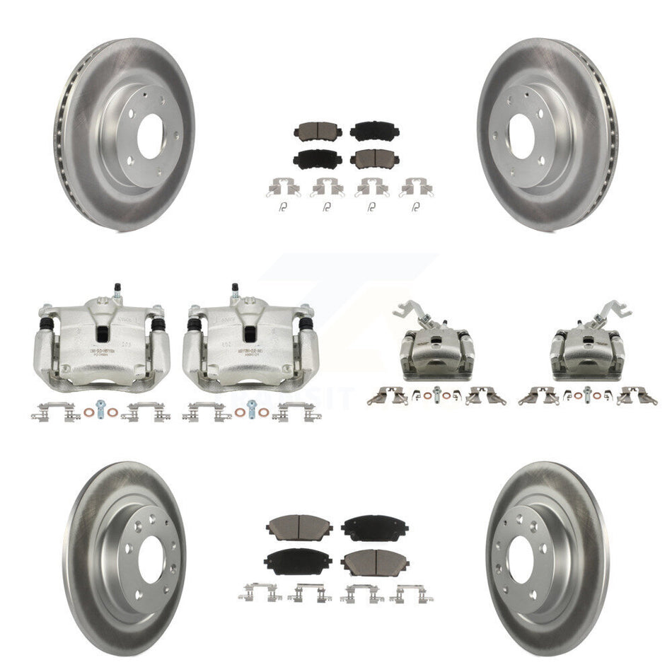 Front Rear Brake Caliper Coat Rotors Ceramic Pad Kit (10Pc) For 2016-2018 Mazda CX-3 AWD KCG-100918C