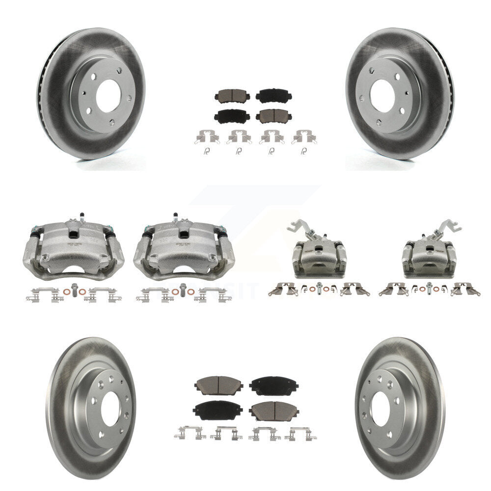Front Rear Brake Caliper Coat Rotors Ceramic Pad Kit (10Pc) For 2016-2018 Mazda CX-3 FWD KCG-100919C