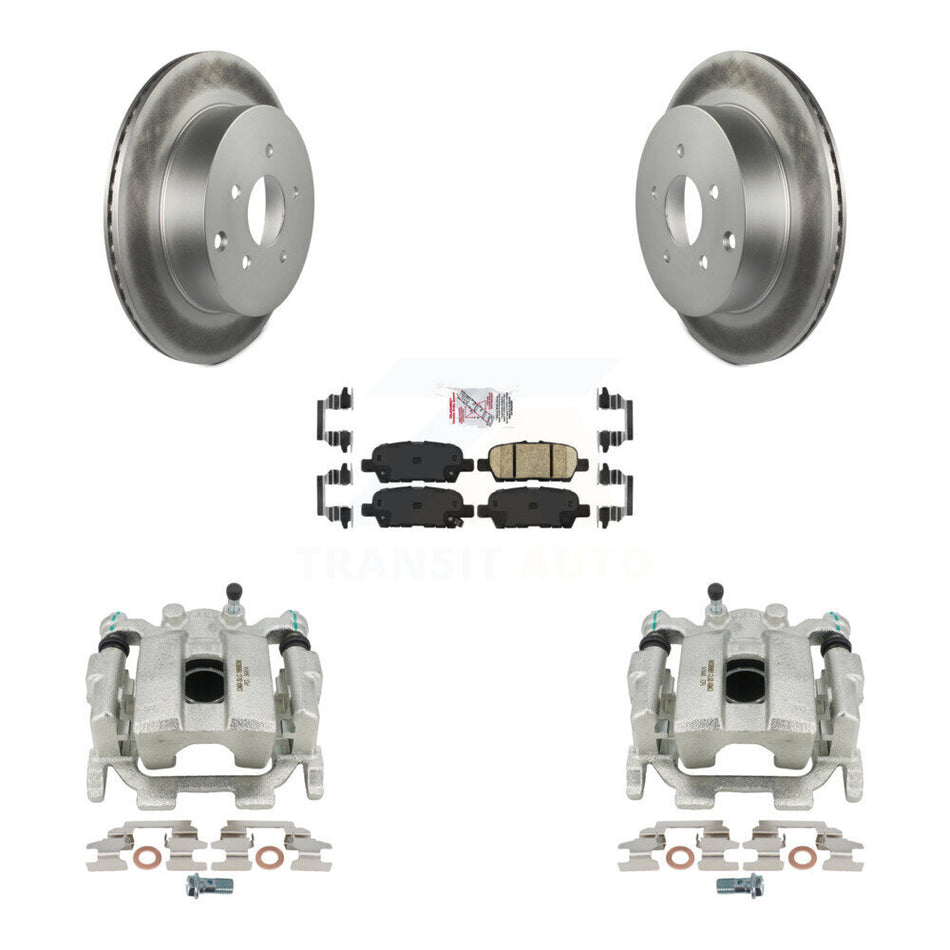 Rear Disc Brake Caliper Coated Rotors And Ceramic Pads Kit For INFINITI Q50 Q60 Q70 Q70L KCG-100919N