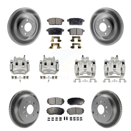 Front Rear Brake Caliper Coat Rotor And Ceramic Pad Kit (10Pc) For Ford Edge Lincoln MKX KCG-100919T