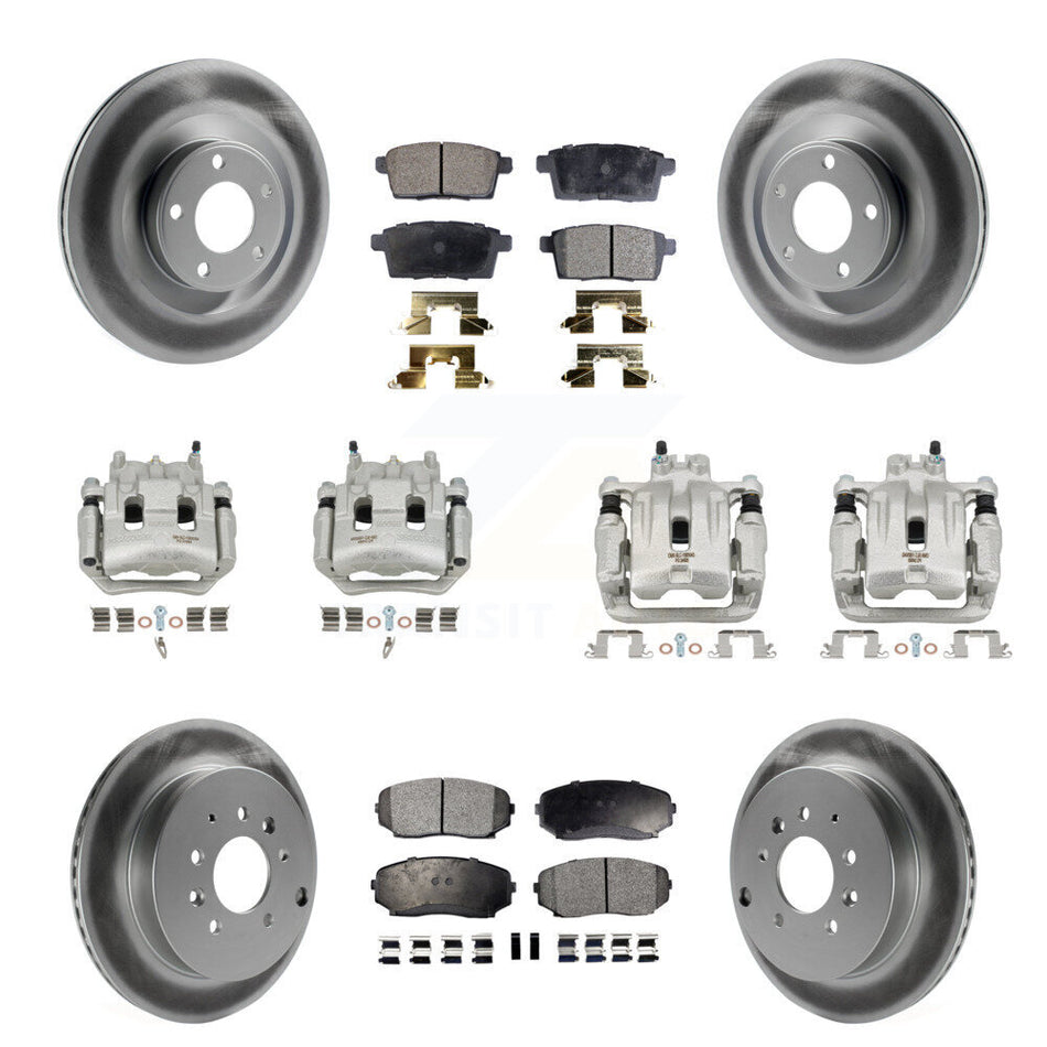 Front Rear Brake Caliper Coat Rotor And Ceramic Pad Kit (10Pc) For Ford Edge Lincoln MKX KCG-100919T