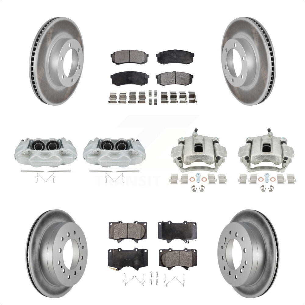 Front Rear Disc Brake Caliper Coated Rotors And Semi-Metallic Pads Kit (10Pc) For 2003-2009 Lexus GX470 KCG-100920P by Transit Auto