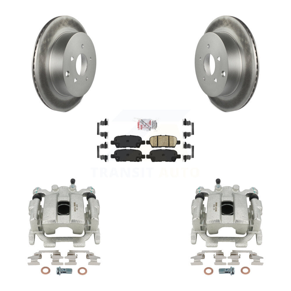 Rear Disc Brake Caliper Coated Rotors And Ceramic Pads Kit For INFINITI QX70 KCG-100921N by Transit Auto