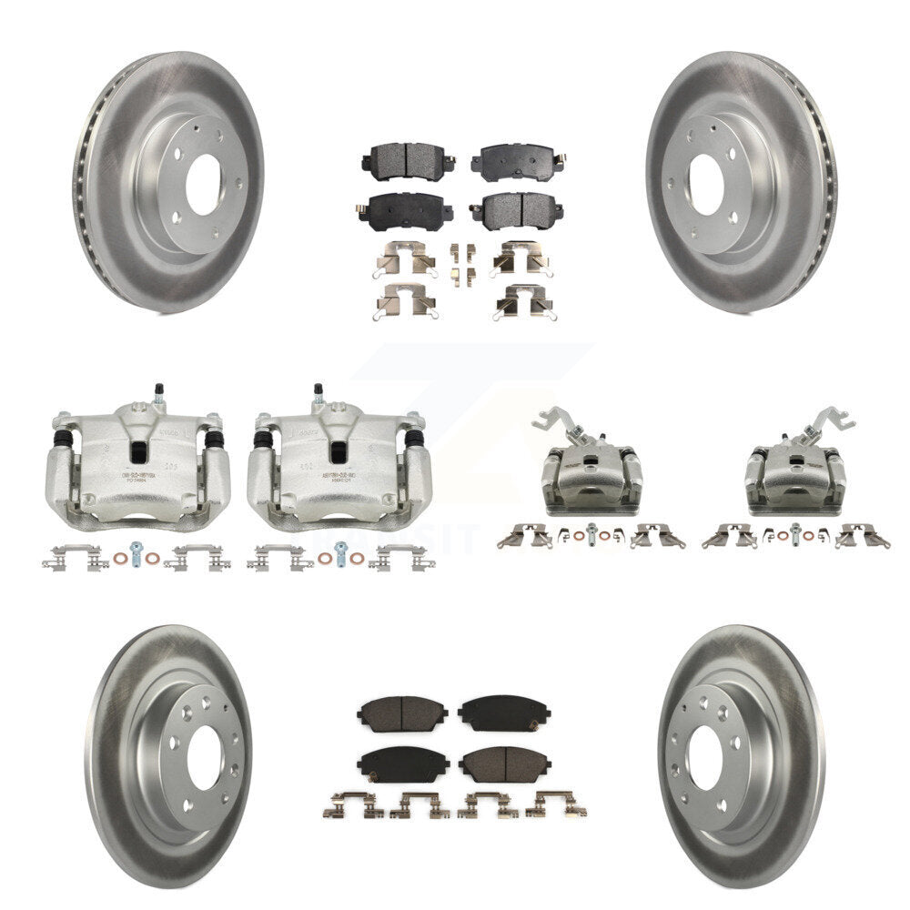 Front Rear Brake Caliper Coat Rotors Ceramic Pad Kit (10Pc) For 2016-2018 Mazda CX-3 AWD KCG-100921T