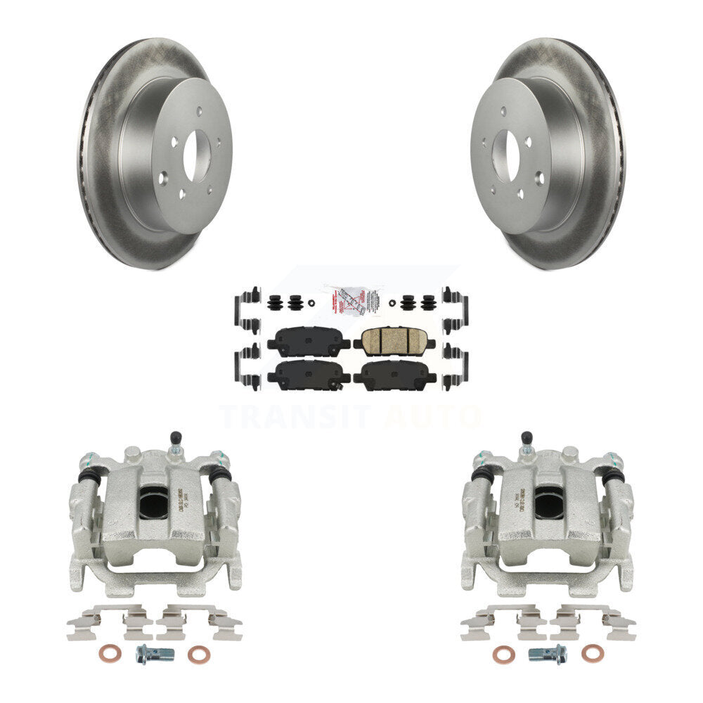 Rear Disc Brake Caliper Coated Rotors And Ceramic Pads Kit For INFINITI QX70 KCG-100922N by Transit Auto