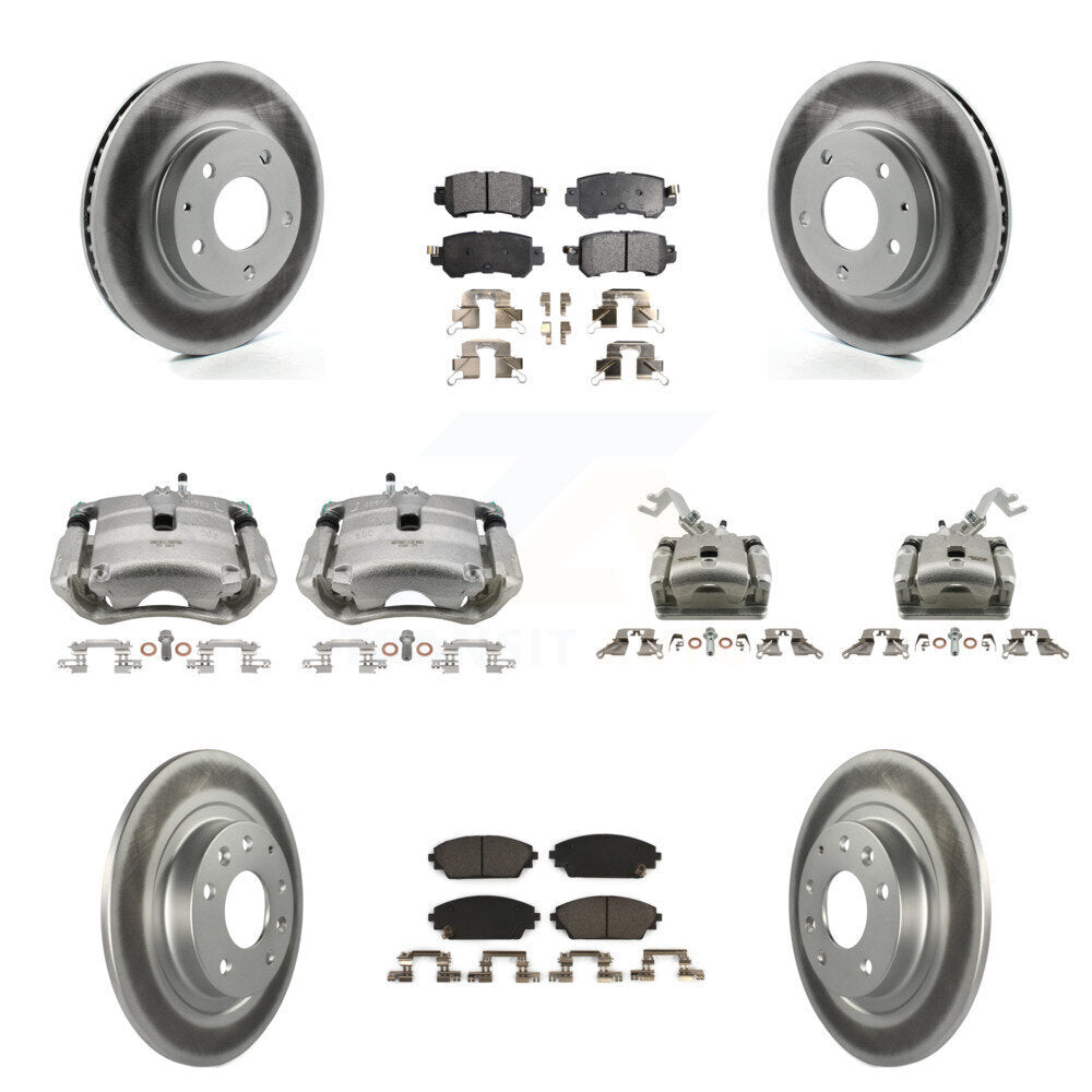 Front Rear Brake Caliper Coat Rotors Ceramic Pad Kit (10Pc) For 2016-2018 Mazda CX-3 FWD KCG-100922T