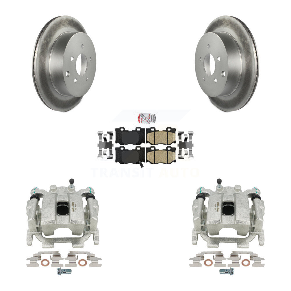 Rear Disc Brake Caliper Coated Rotors And Ceramic Pads Kit For 2015 INFINITI Q50 Hybrid KCG-100923N by Transit Auto