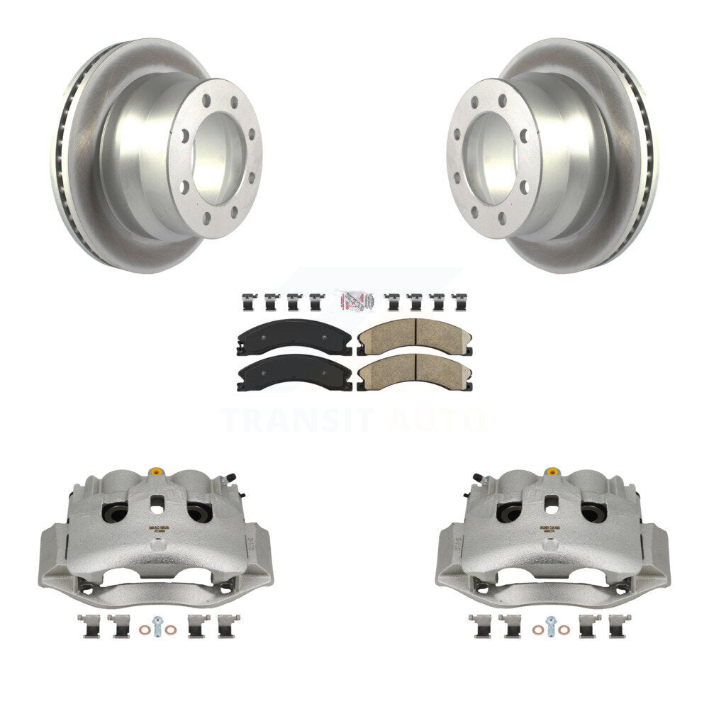 Rear Brake Caliper Coat Rotor Ceramic Pad Kit For GMC Savana 3500 Chevrolet Express 4500 KCG-100924N