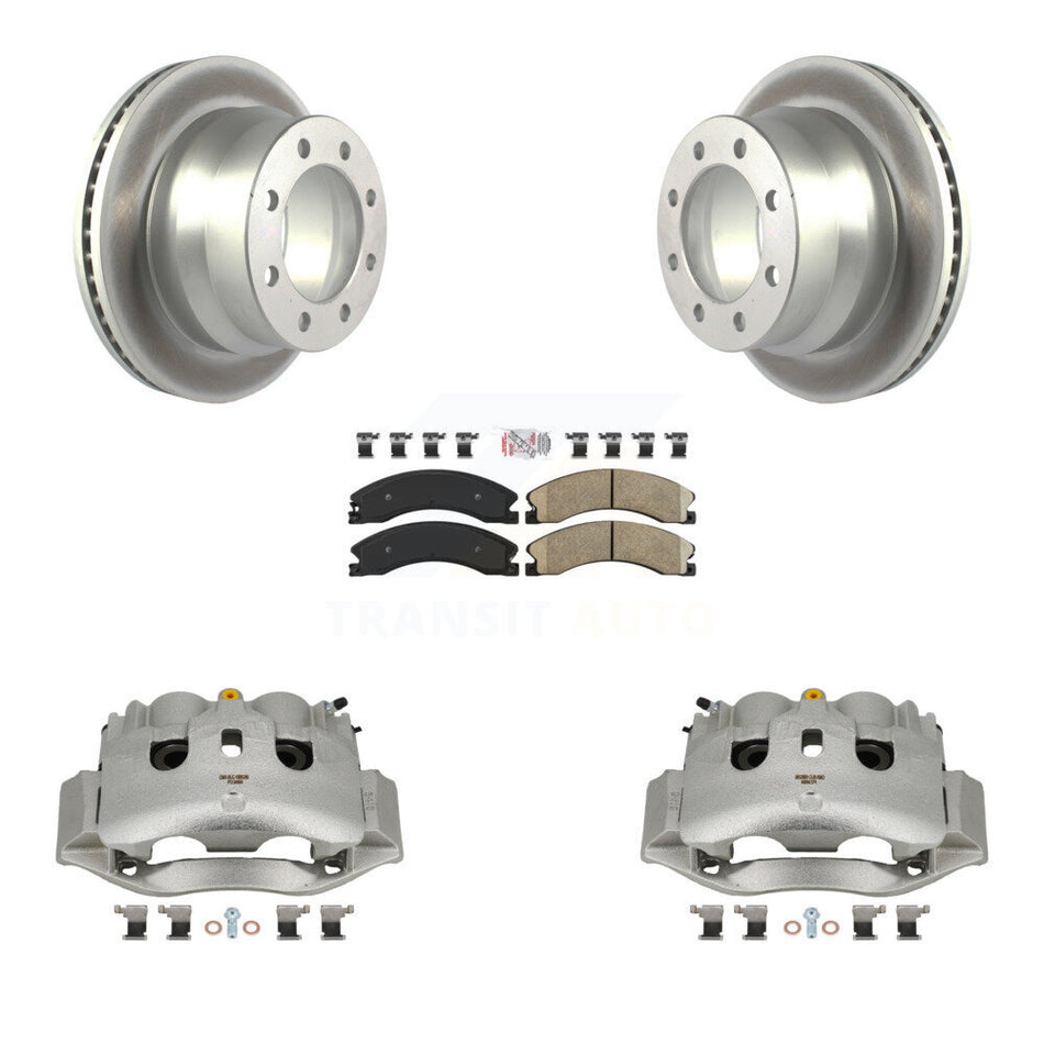 Rear Brake Caliper Coat Rotor Ceramic Pad Kit For GMC Savana 3500 Chevrolet Express 4500 KCG-100924N