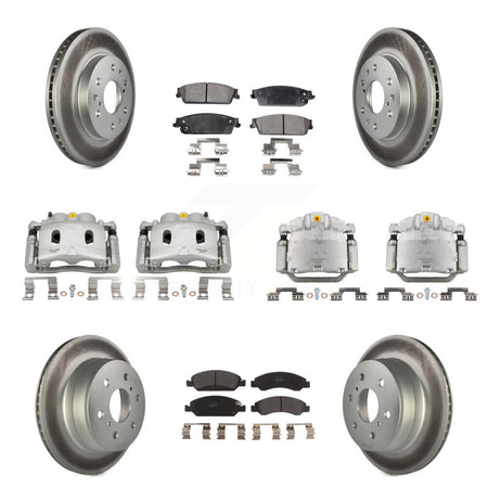 Front Rear Brake Caliper Coat Rotor Semi-Metallic Pad Kit (10Pc) For Chevrolet Silverado KCG-100925P