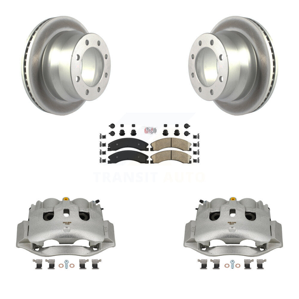 Rear Brake Caliper Coat Rotor Ceramic Pad Kit For GMC Savana 3500 Chevrolet Express 4500 KCG-100926N