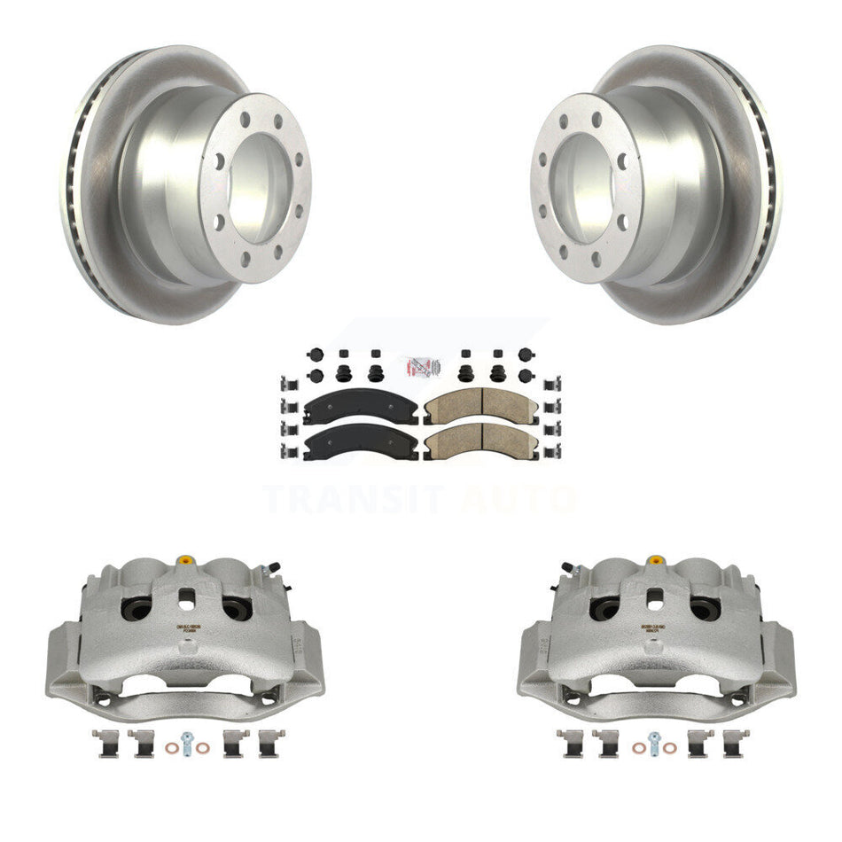 Rear Brake Caliper Coat Rotor Ceramic Pad Kit For GMC Savana 3500 Chevrolet Express 4500 KCG-100926N