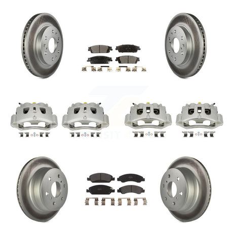 Front Rear Brake Caliper Coat Rotors Semi-Metallic Pad Kit (10Pc) For Chevrolet Suburban KCG-100926P