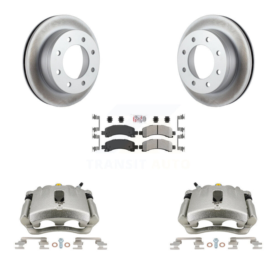 Rear Disc Brake Caliper Coated Rotors And Semi-Metallic Pads Kit For Chevrolet Express 2500 3500 GMC Savana KCG-100928N