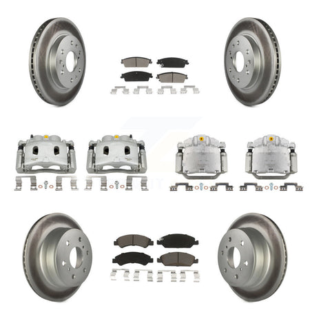 Front Rear Brake Caliper Coat Rotors Ceramic Pad Kit (10Pc) For Chevrolet Silverado 1500 KCG-100929C