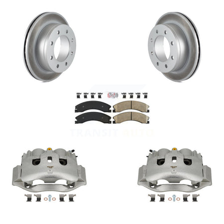 Rear Disc Brake Caliper Coated Rotors And Ceramic Pads Kit For Chevrolet Express 4500 KCG-100929N