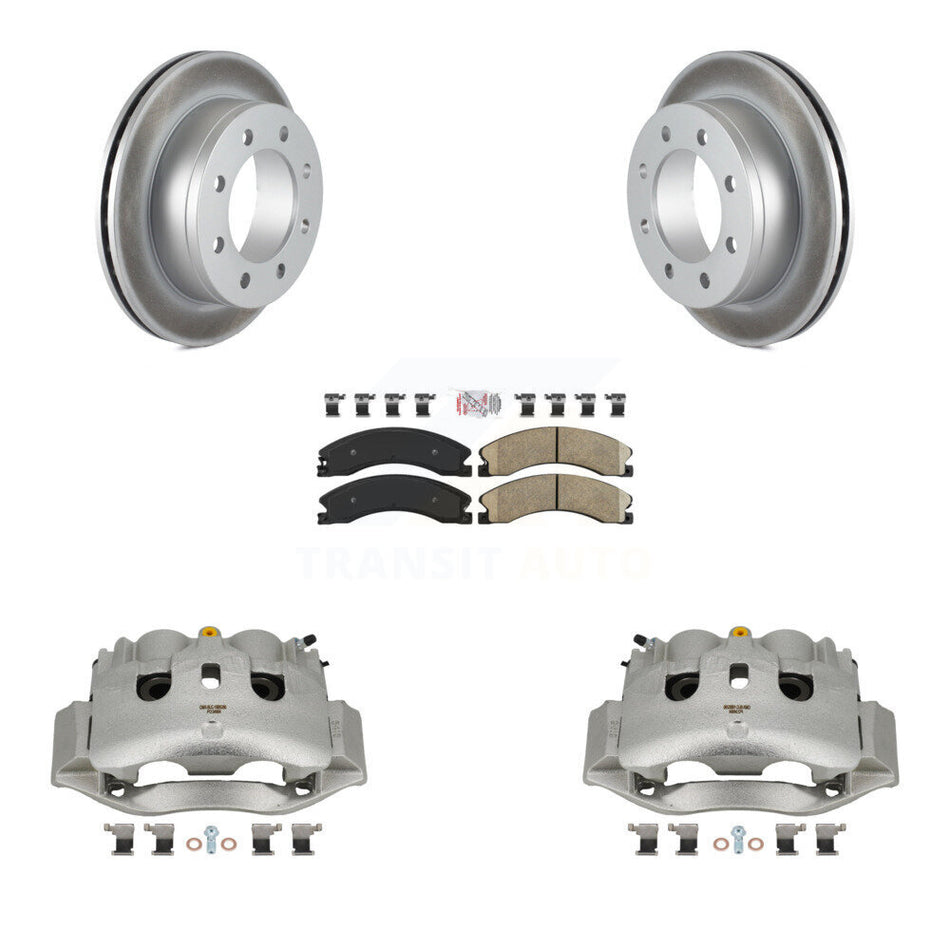 Rear Disc Brake Caliper Coated Rotors And Ceramic Pads Kit For Chevrolet Express 4500 KCG-100929N