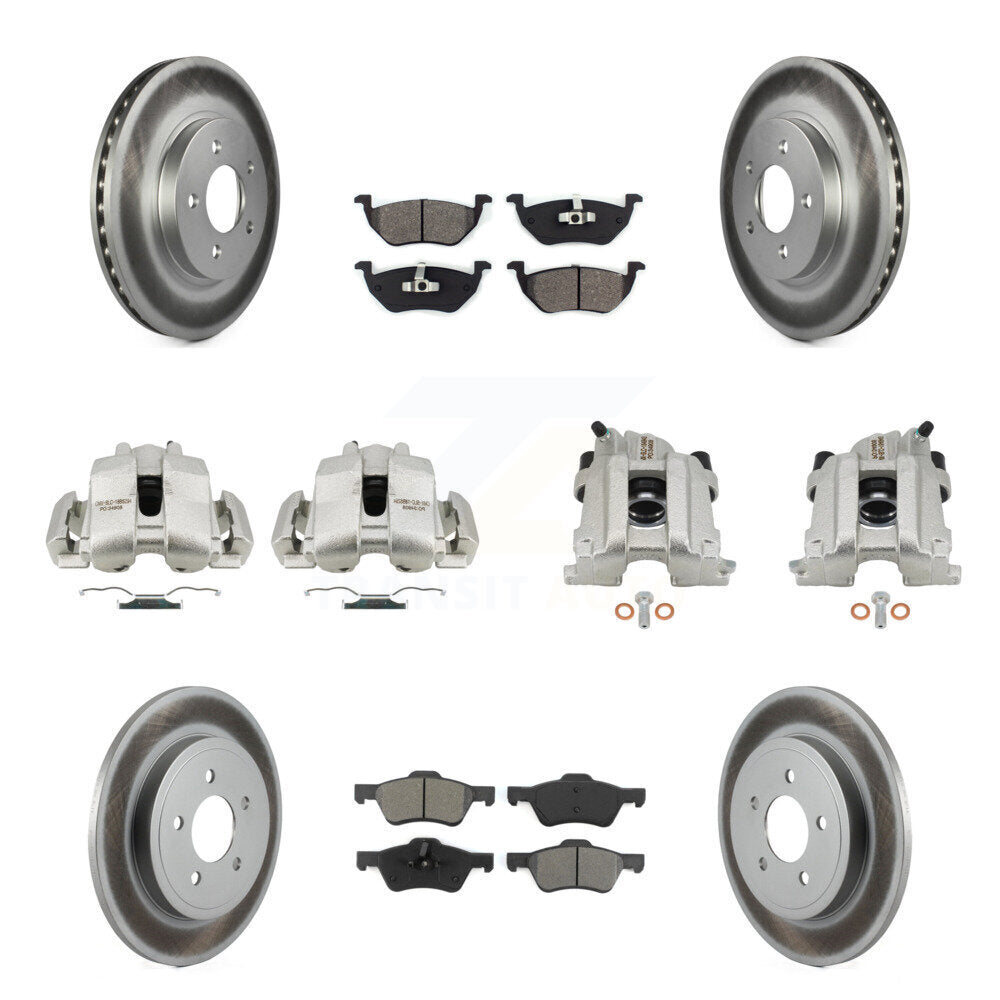 Front Rear Brake Caliper Coat Rotor And Semi-Metallic Pad Kit (10Pc) For Mercury Mariner KCG-100929S