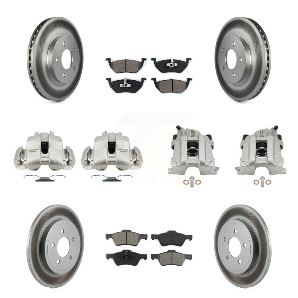 Front Rear Brake Caliper Coat Rotor And Semi-Metallic Pad Kit (10Pc) For Mercury Mariner KCG-100929S