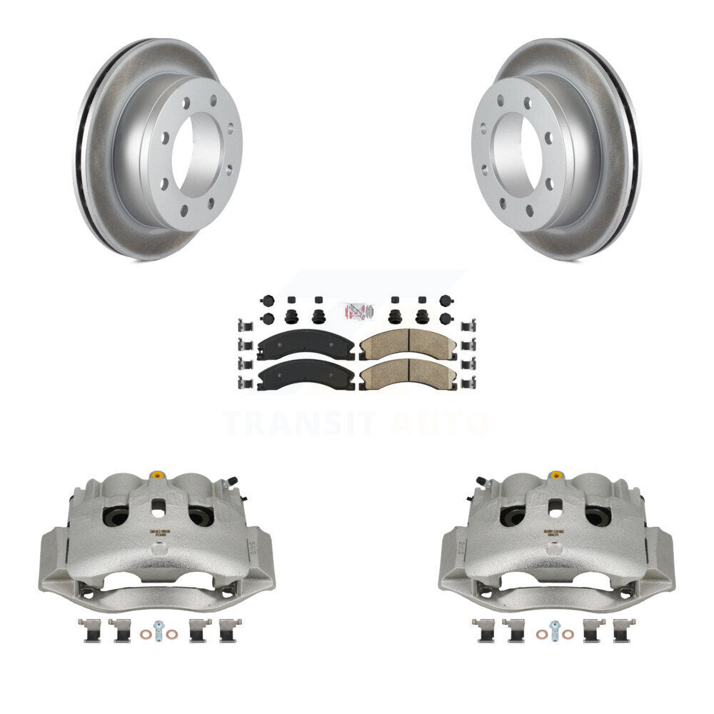 Rear Disc Brake Caliper Coated Rotors And Ceramic Pads Kit For Chevrolet Express 4500 KCG-100931N