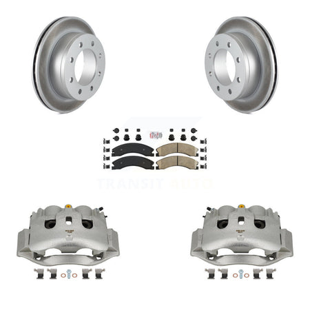 Rear Disc Brake Caliper Coated Rotors And Ceramic Pads Kit For Chevrolet Express 4500 KCG-100931N
