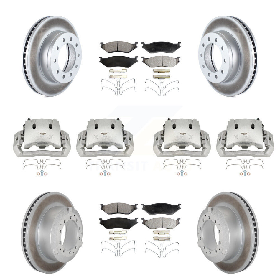 Front Rear Brake Caliper Coat Rotor And Ceramic Pad Kit (10Pc) For Ford F-450 Super Duty KCG-100931T