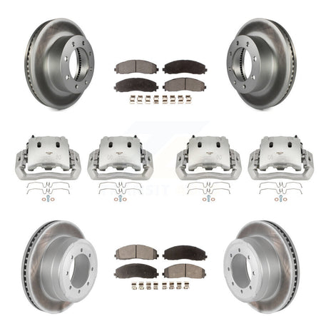 Front Rear Brake Caliper Coat Rotor And Ceramic Pad Kit (10Pc) For Ford F-450 Super Duty KCG-100932T