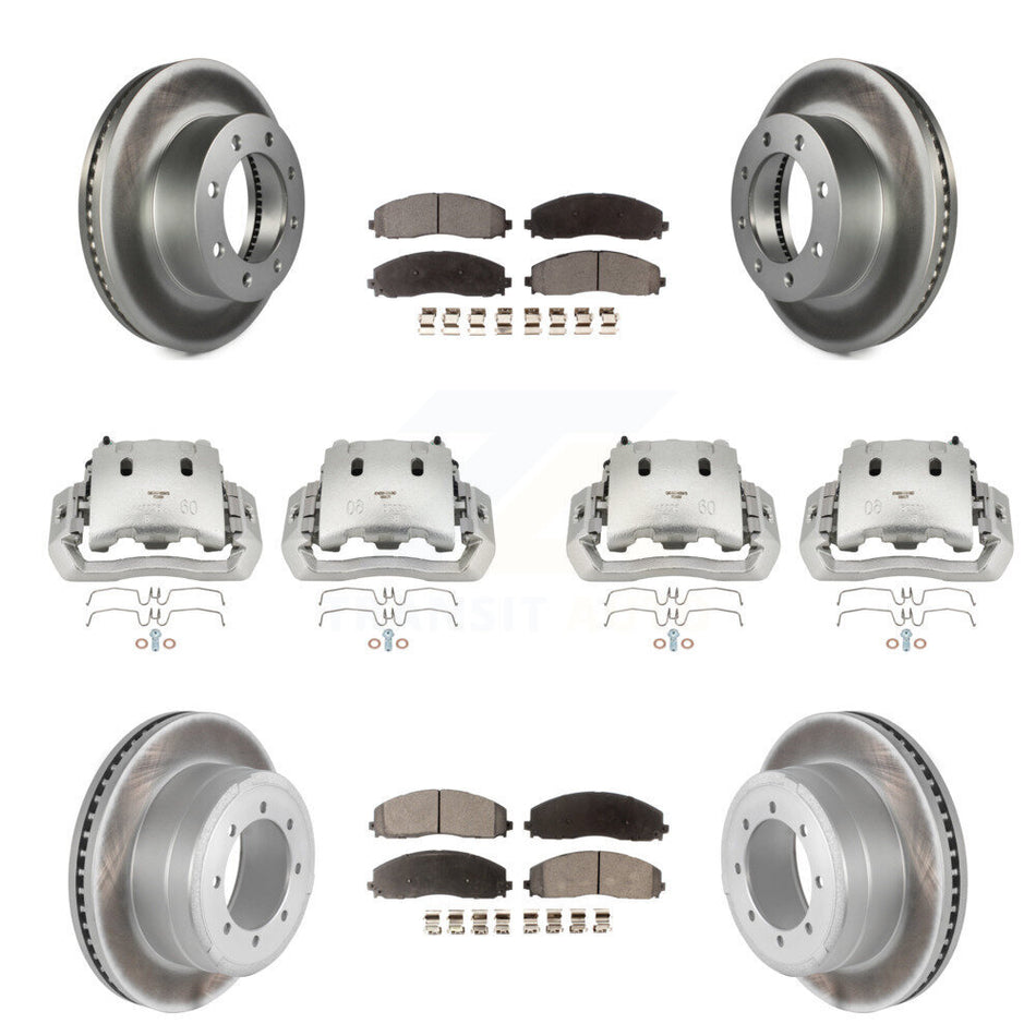Front Rear Brake Caliper Coat Rotor And Ceramic Pad Kit (10Pc) For Ford F-450 Super Duty KCG-100932T