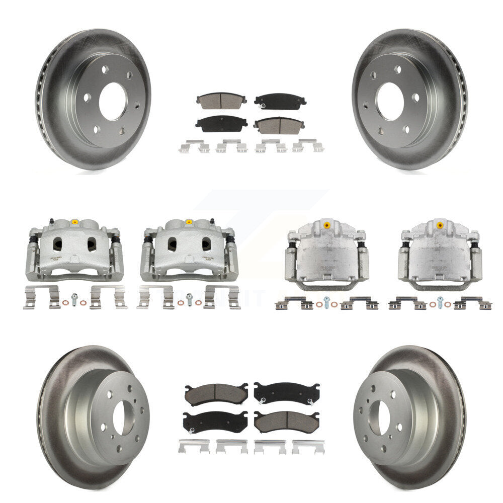 Front Rear Brake Caliper Coat Rotors Ceramic Pad Kit (10Pc) For Chevrolet Silverado 1500 KCG-100933C