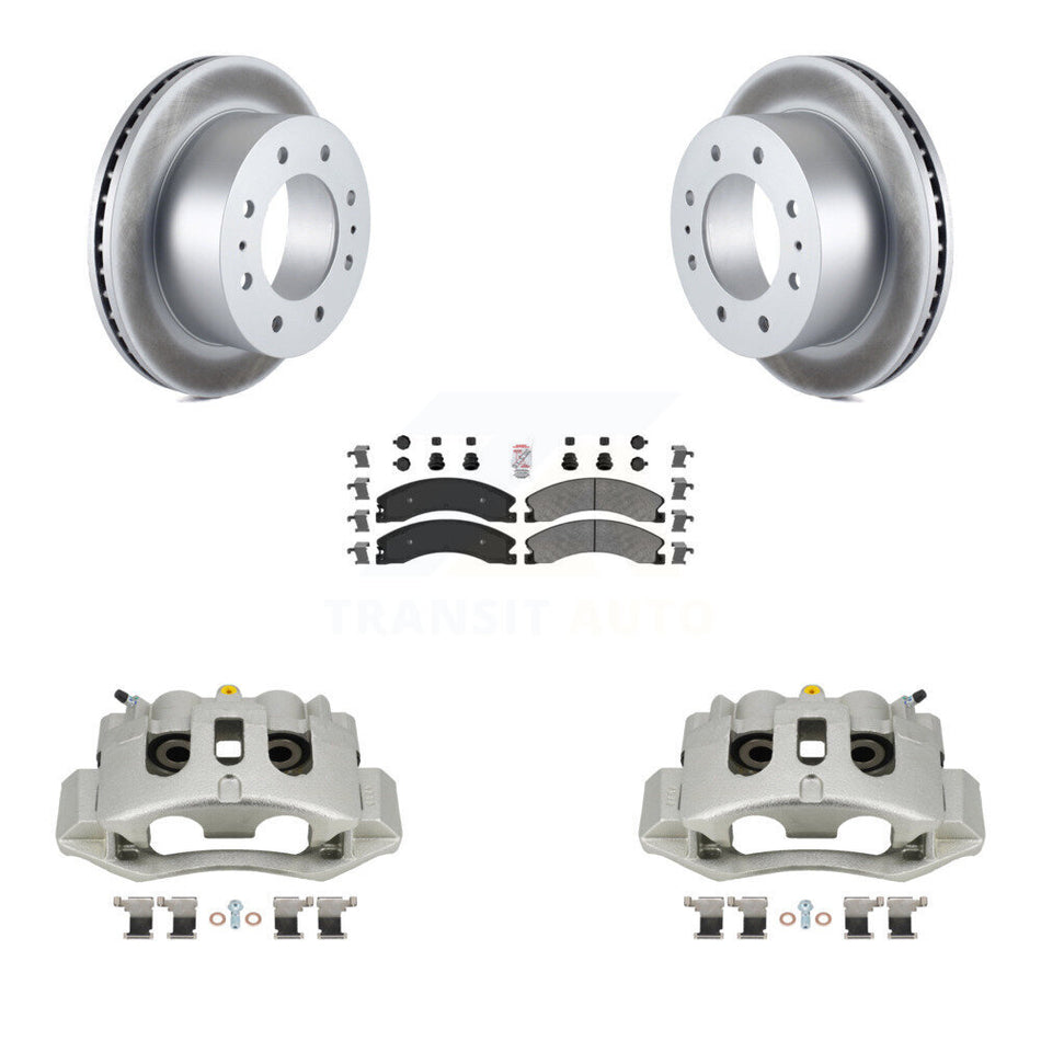 Rear Brake Caliper Coat Rotor And Semi-Metallic Pad Kit For GMC Chevrolet Sierra 2500 HD KCG-100933N