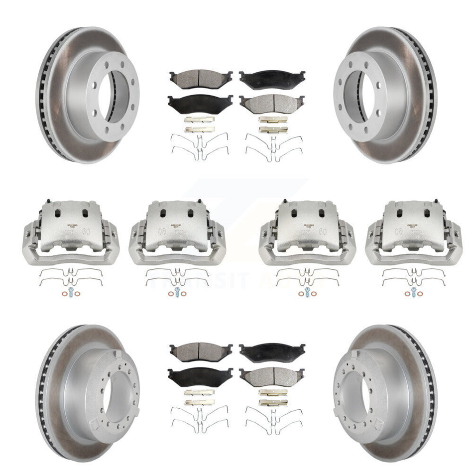 Front Rear Brake Caliper Coat Rotor And Ceramic Pad Kit (10Pc) For Ford F-450 Super Duty KCG-100934T