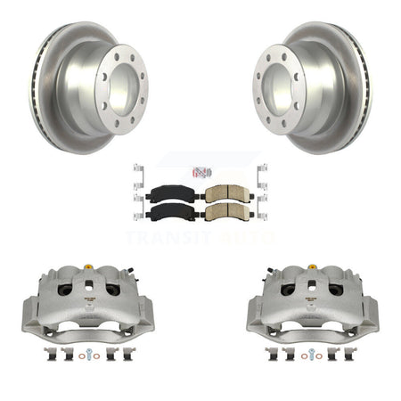 Rear Disc Brake Caliper Coated Rotors And Ceramic Pads Kit For Chevrolet Express 4500 KCG-100938N