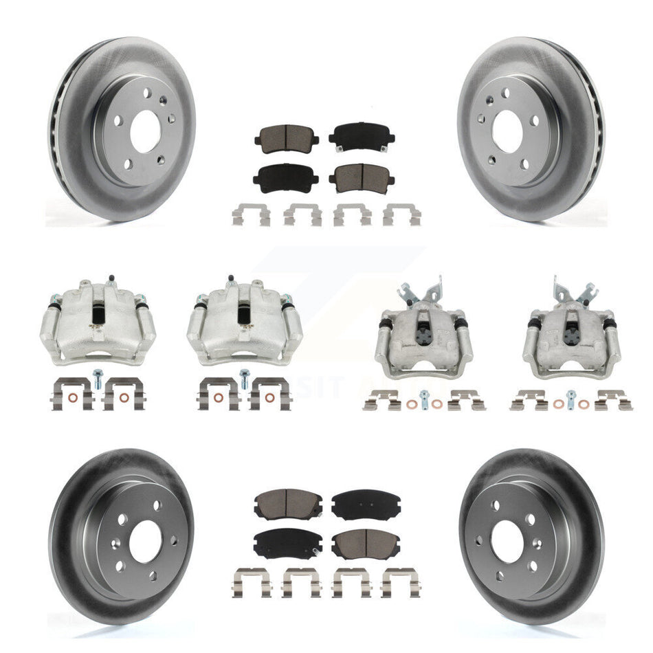 Front Rear Disc Brake Caliper Coat Rotor And Ceramic Pad Kit (10Pc) For Chevrolet Malibu KCG-100939C