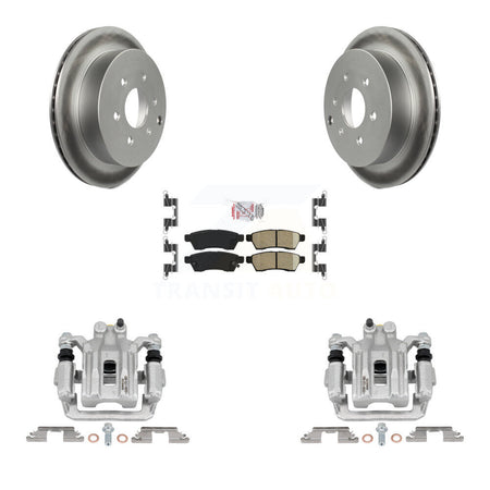 Rear Brake Caliper Coat Rotors Ceramic Pad Kit For Nissan Frontier Xterra Suzuki Equator KCG-100940N