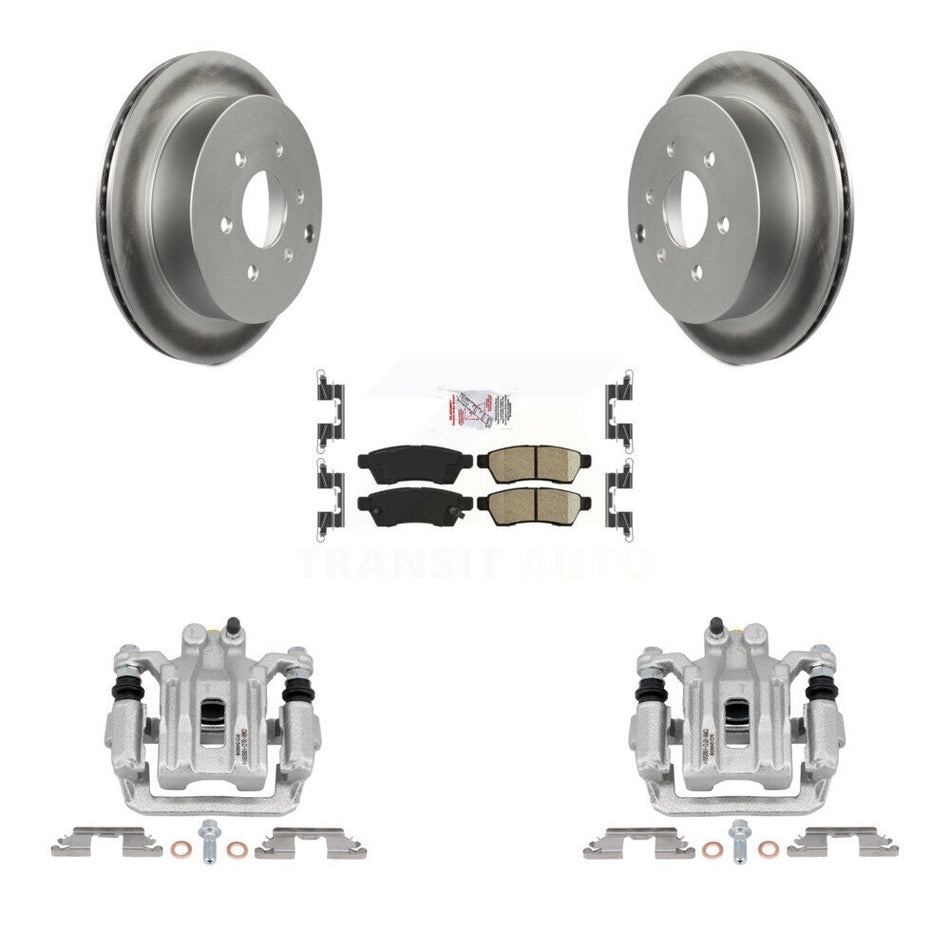 Rear Brake Caliper Coat Rotors Ceramic Pad Kit For Nissan Frontier Xterra Suzuki Equator KCG-100940N