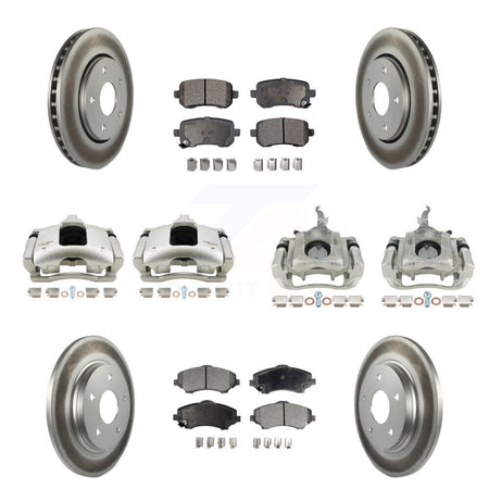 Front Rear Brake Caliper Coat Rotor & Ceramic Pad Kit (10Pc) For 2009-2011 Dodge Journey KCG-100940T