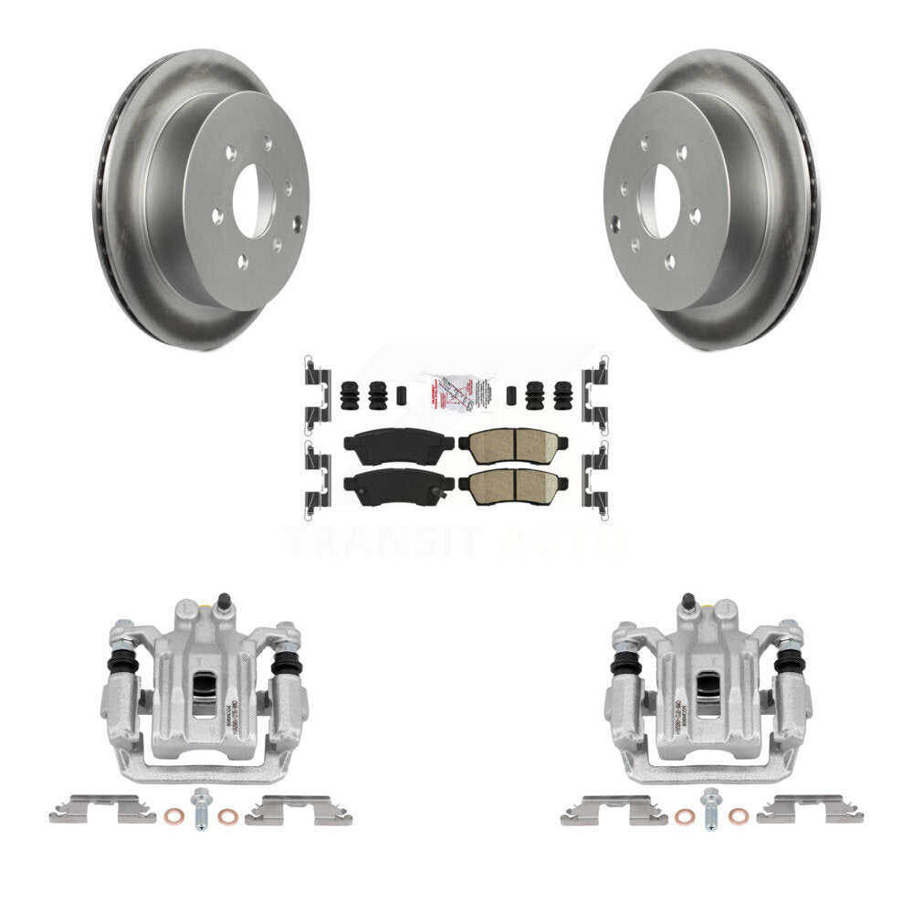 Rear Brake Caliper Coat Rotors Ceramic Pad Kit For Nissan Frontier Xterra Suzuki Equator KCG-100941N