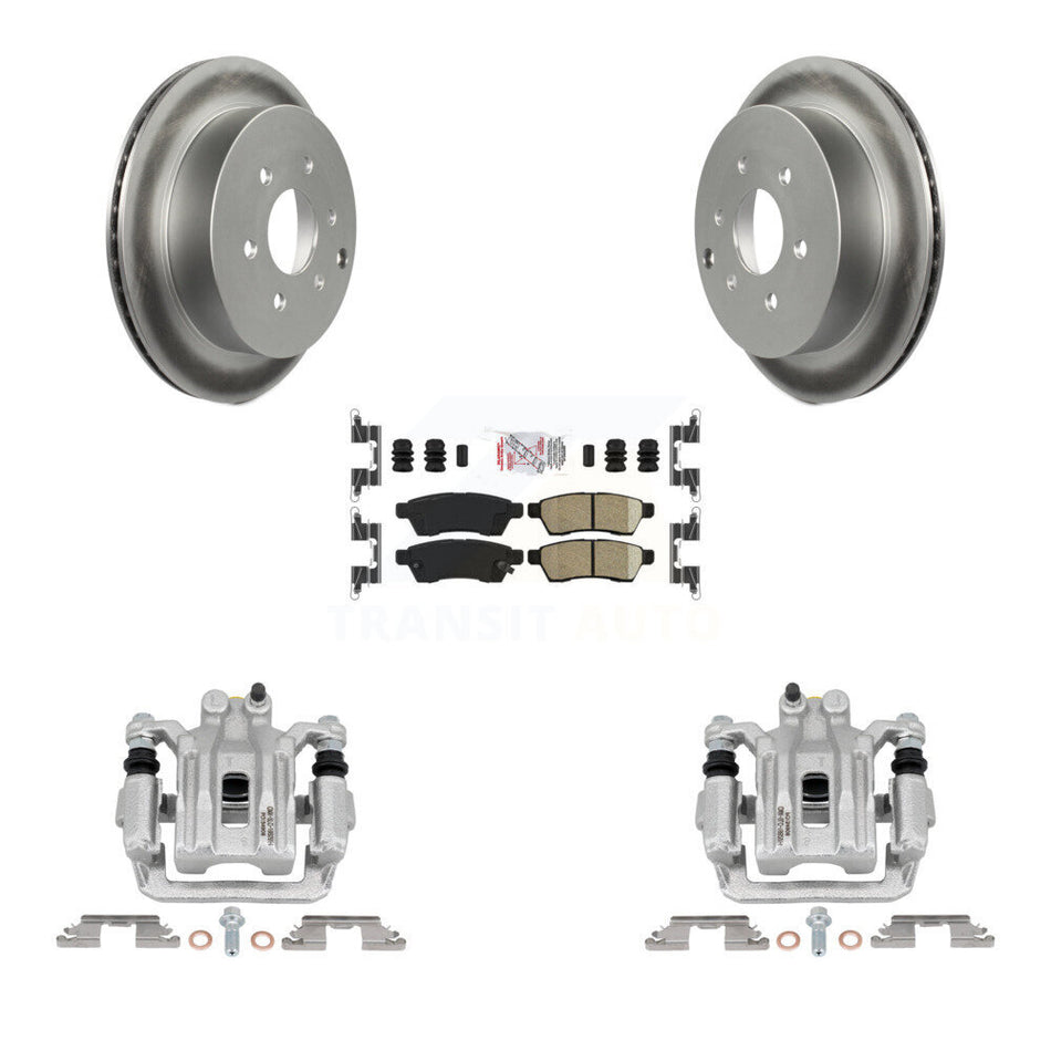 Rear Brake Caliper Coat Rotors Ceramic Pad Kit For Nissan Frontier Xterra Suzuki Equator KCG-100941N