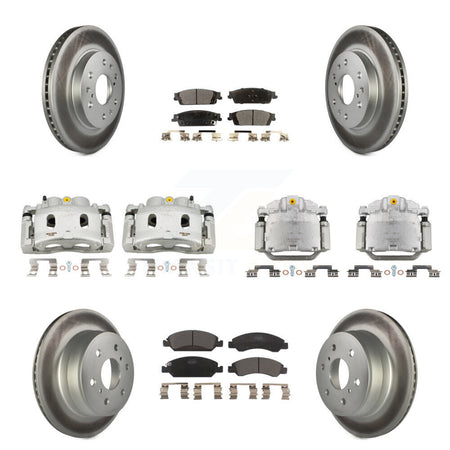 Front Rear Brake Caliper Coat Rotor Ceramic Pad Kit (10Pc) For GMC Sierra 1500 Chevrolet KCG-100942T
