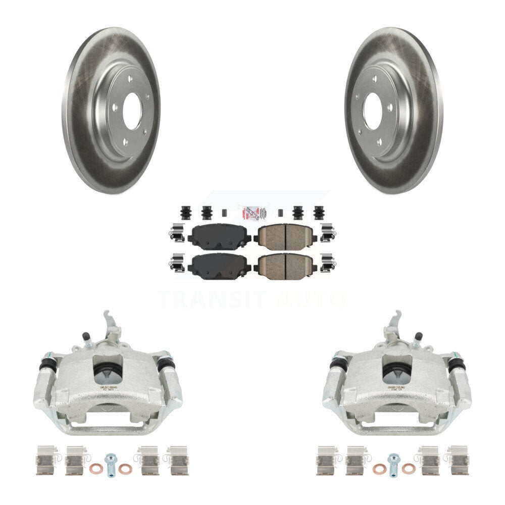 Rear Disc Brake Caliper Coated Rotors And Ceramic Pads Kit For 2014-2020 Dodge Journey KCG-100943N