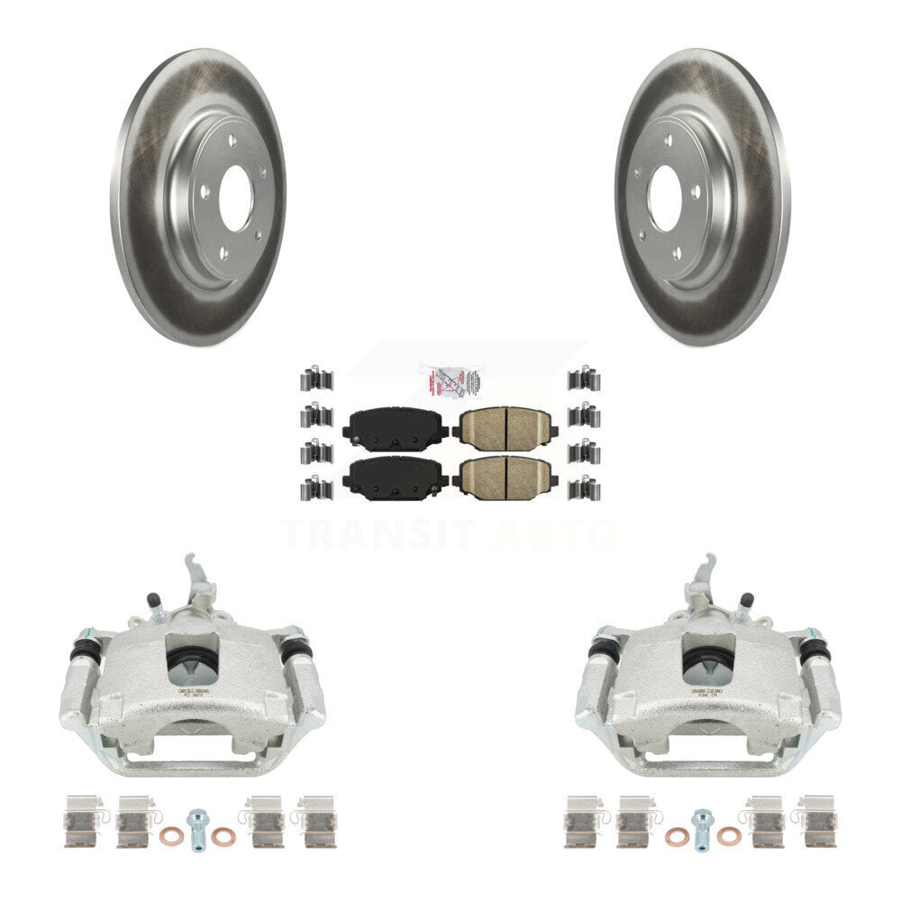Rear Disc Brake Caliper Coated Rotors And Ceramic Pads Kit For 2014-2020 Dodge Journey KCG-100944N