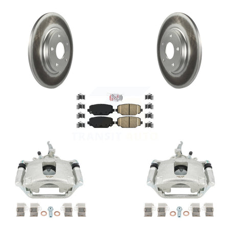 Rear Disc Brake Caliper Coated Rotors And Ceramic Pads Kit For 2014-2020 Dodge Journey KCG-100944N