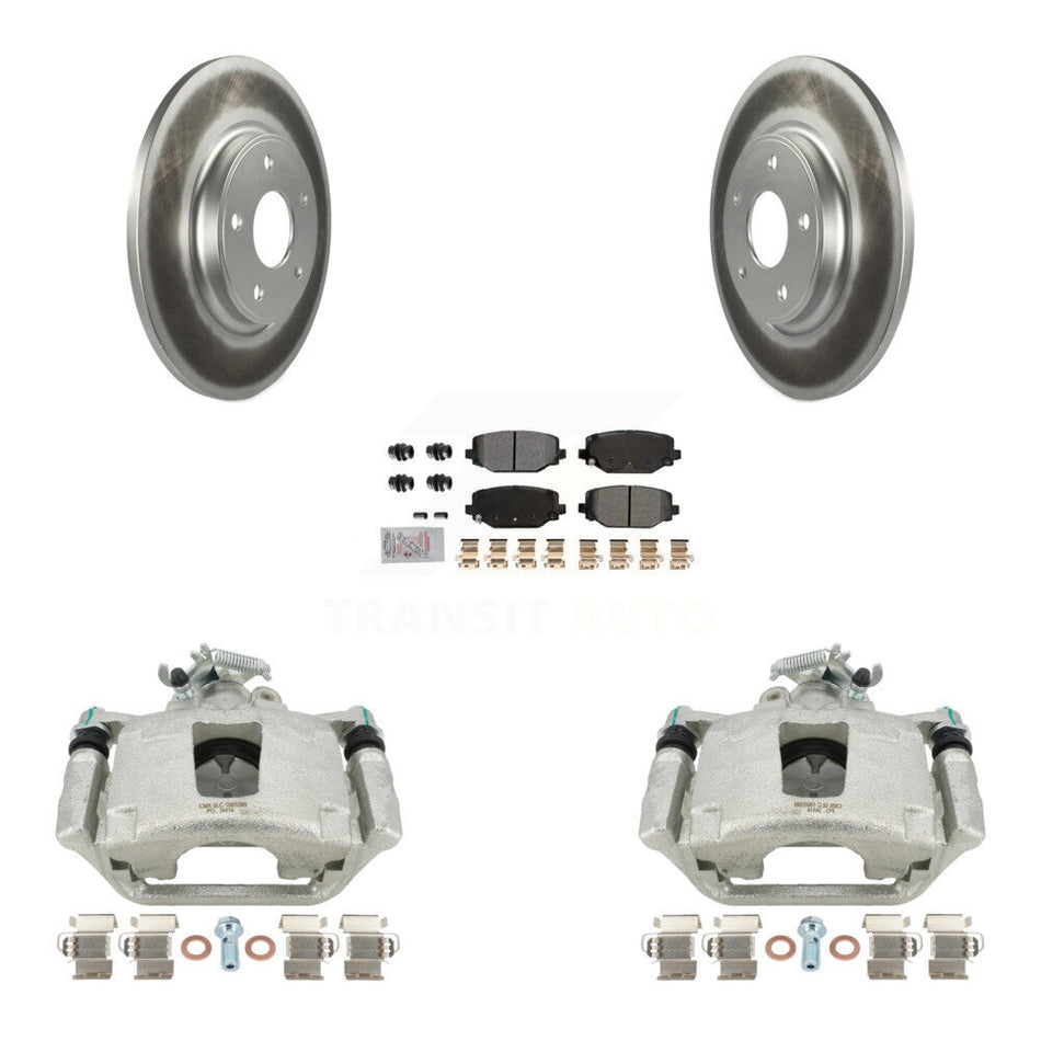 Rear Disc Brake Caliper Coated Rotors And Semi-Metallic Pads Kit For Dodge Grand Caravan KCG-100945N