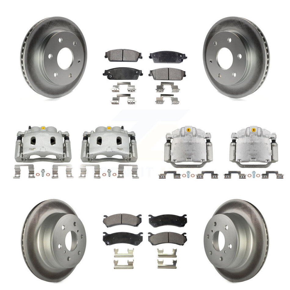 Front Rear Brake Caliper Coat Rotors Ceramic Pad Kit (10Pc) For Chevrolet Silverado 1500 KCG-100948T
