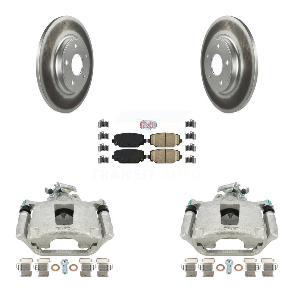 Rear Disc Brake Caliper Coated Rotors And Ceramic Pads Kit For Dodge Grand Caravan KCG-100949N