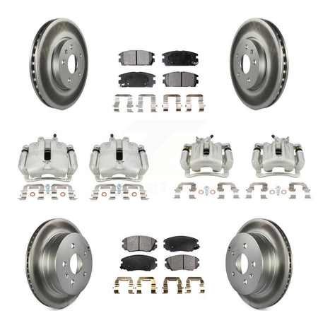 Front Rear Brake Caliper Coat Rotor & Semi-Metallic Pad Kit (10Pc) For Chevrolet Equinox KCG-100949P